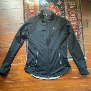 Nike FIT DRY Womens Full Zip Black Running Jacket. Size Small (4-6)